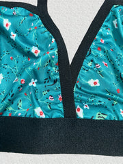  Floral Cut Out Bikini Bra & Panty Lingerie Set