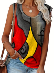  Abstract Graphic Print Tank Top