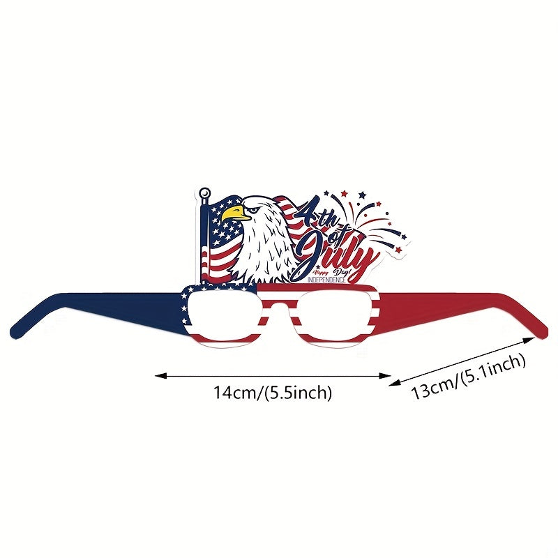 12 Pcs American Independence Patriotic 4th Of July Party Paper Sun Glasses
