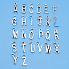 26pcs Antique Silver English Alphabet A Charms Pendant DIY Jewelry Making