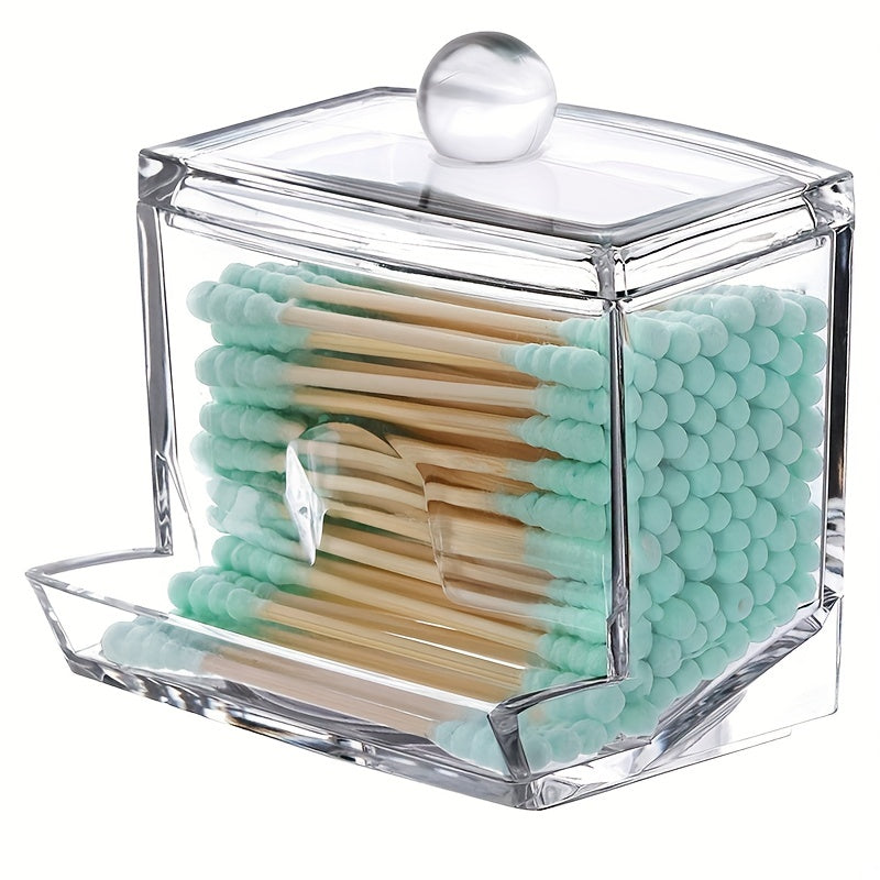 Clear Acrylic Cotton Swab Holder Bathroom Canister