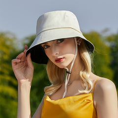 Casual Bucket Hat Solid Sunscreen Summer Sun Hat Women Cap
