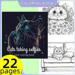 Adorable Cozy Cats Coloring Book - 20.5x20 Pages