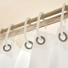 12pcs C-shaped Shower Curtain Plastic Hooks Coarse Buckle Ring