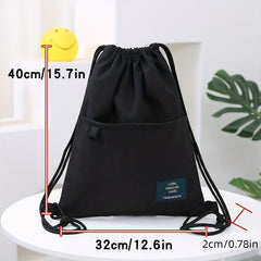 Canvas Drawstring Large Capacity Backpack Lightweight Shoulder Bag
