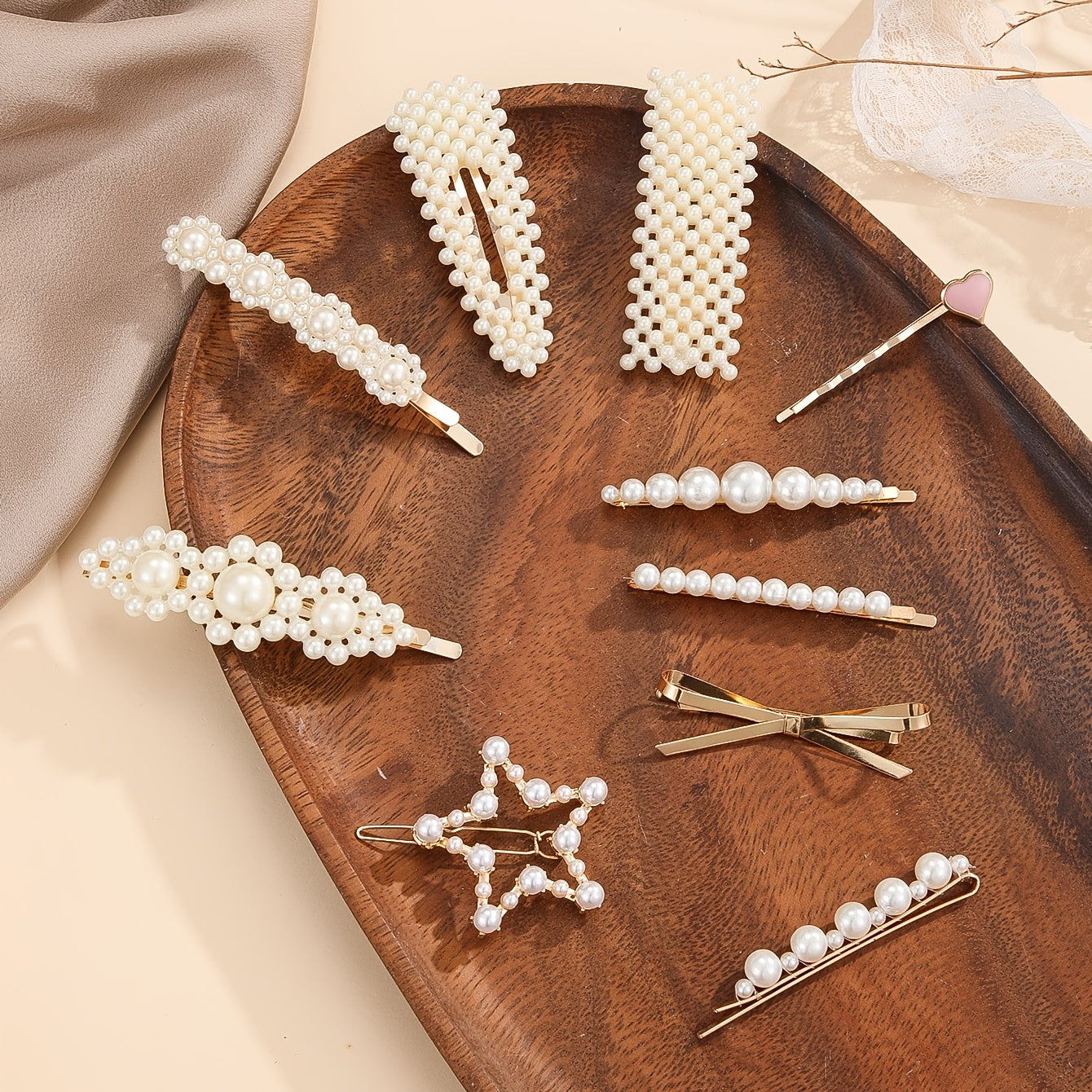 10pcs Pearl Barrettes Hair Clip Bridal Hair Accessories
