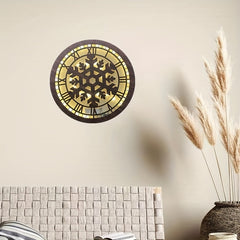 Children's Room Decoration Wall Clock LED Light Retro Wooden Sign