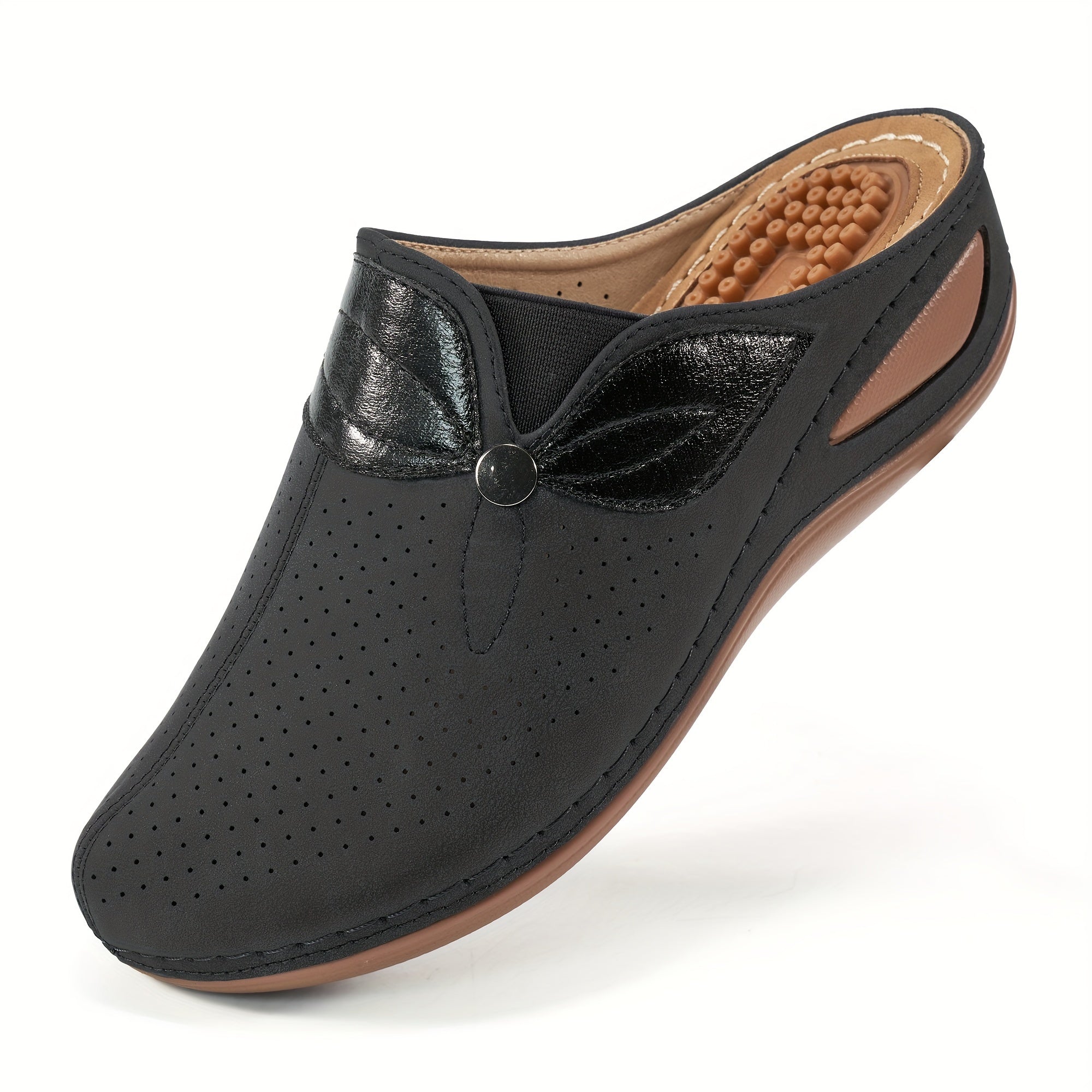 Mesh Breathable Sports Sandals Faux Leather Slippers Non Slip Beach Slides
