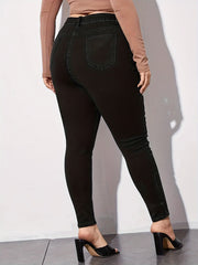  High Rise Skinny Jeans with Button Fly