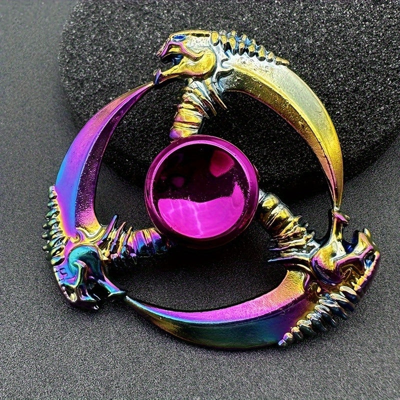 Colorful Sickle Shaped Metal Spinner Toy for Kids
