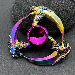 Colorful Sickle Shaped Metal Spinner Toy for Kids