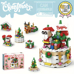 Christmas Series Small Assembly Building Blocks Santa Claus Toy for Children