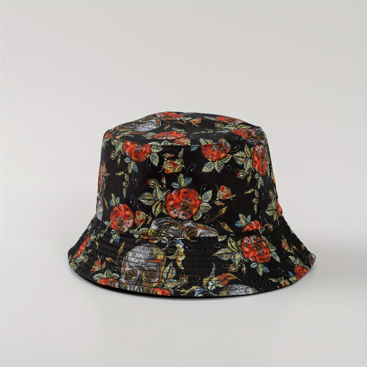 Vintage Print Bucket Hat Casual Sunscreen Basin Hat Hip Hop