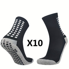 Men's Mid Crew Sport Socks - Sweat Absorbing Comfy Breathable Football Socks