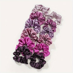 12pcs Silky Satin Scrunchies Large Scrunchies Colorful Hair Accessories