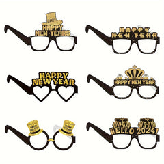 2022 Party Glasses Frame Funny Photo Prop Paper Eyeglasses