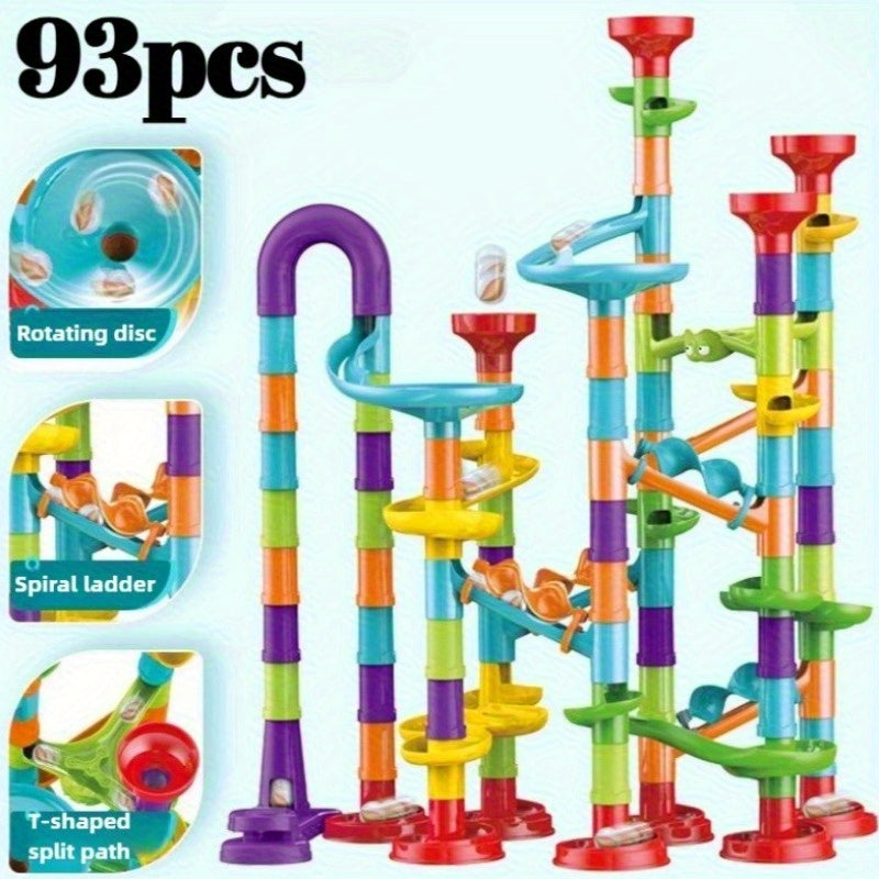 Colorful Marble Run Building Blocks 3D Rolling Maze Game for Kids