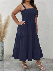  Solid Smock Maxi Cami Dress