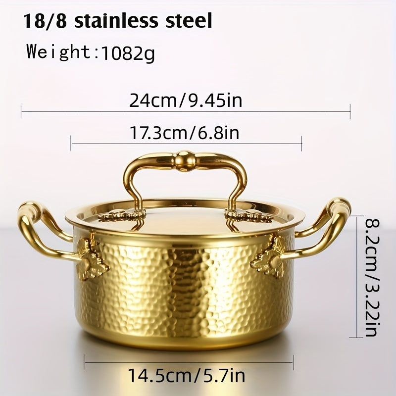 Mini Cooking Pot Stainless Steel With Lid Chafing Dish Round Stainless St