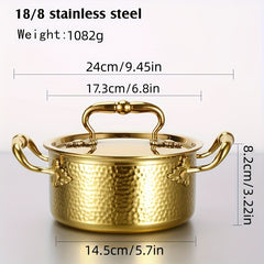 Mini Cooking Pot Stainless Steel With Lid Chafing Dish Round Stainless St