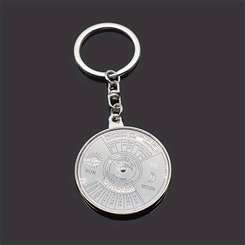 Perpetual Calendar Key Ring Unique Compass Metal Keychain Gift