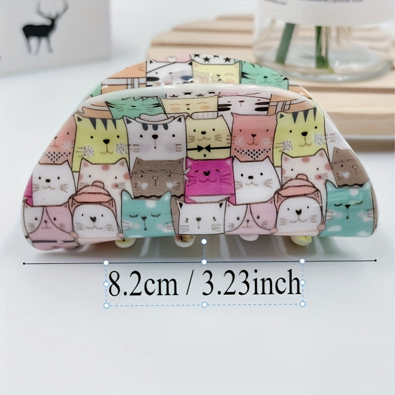 Animal Pattern Small Hair Claw Clip for Women Girls