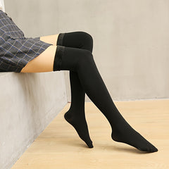 Plush Lined Socks Women's Comfy & Warm Solid Stockings