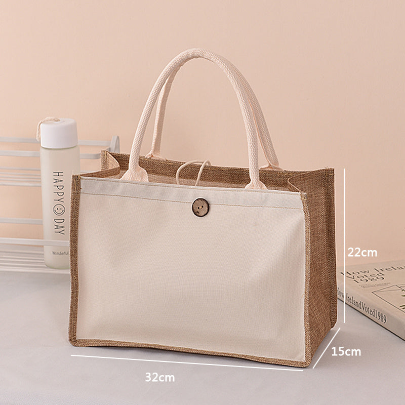 Linen Handbag Solid Gift Bag Versatile Shopping Bag