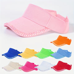 Y2K Candy Visor Hat with Rhinestones