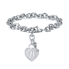 Men's Hip Hop Heart Key Charm Bracelet