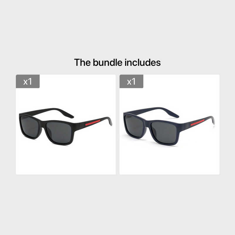 Square Polarized Sunglasses UV400 Protection for Traveling and Driving