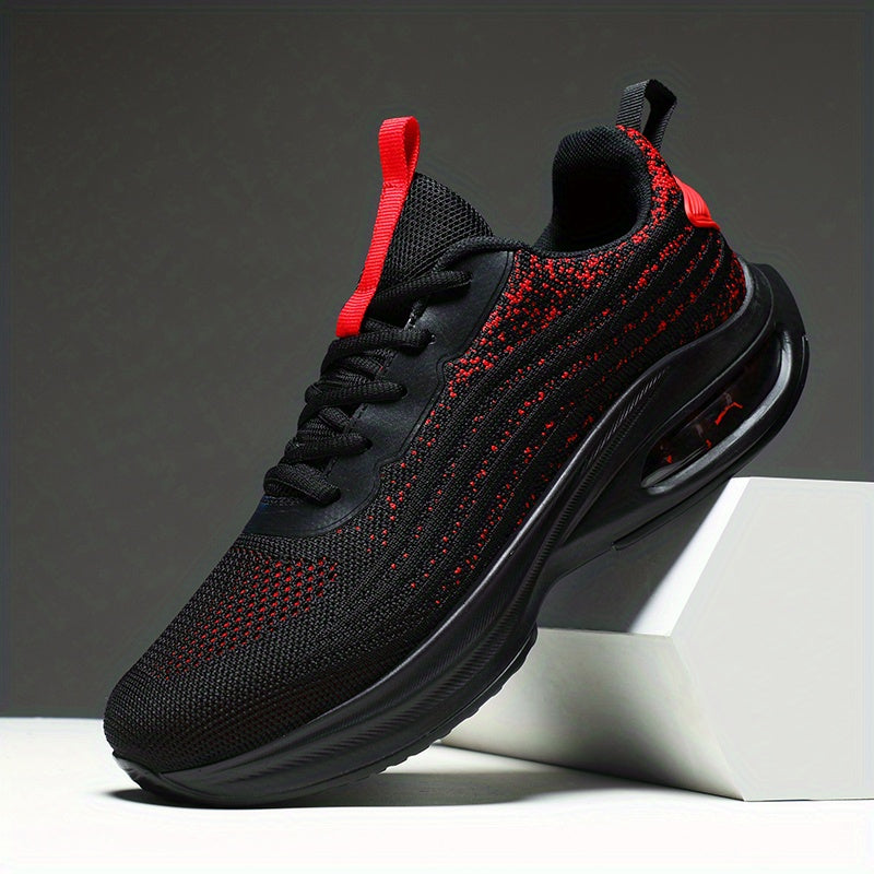 Men's Air Cushioned Lace Up Casual Shoes Lightweight Non Slip Sneaker