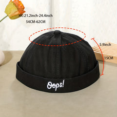 Cotton Sunshade Skullies & Beanies Hat With Alphabets