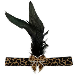 Leopard Print Headband with Diamond Accent