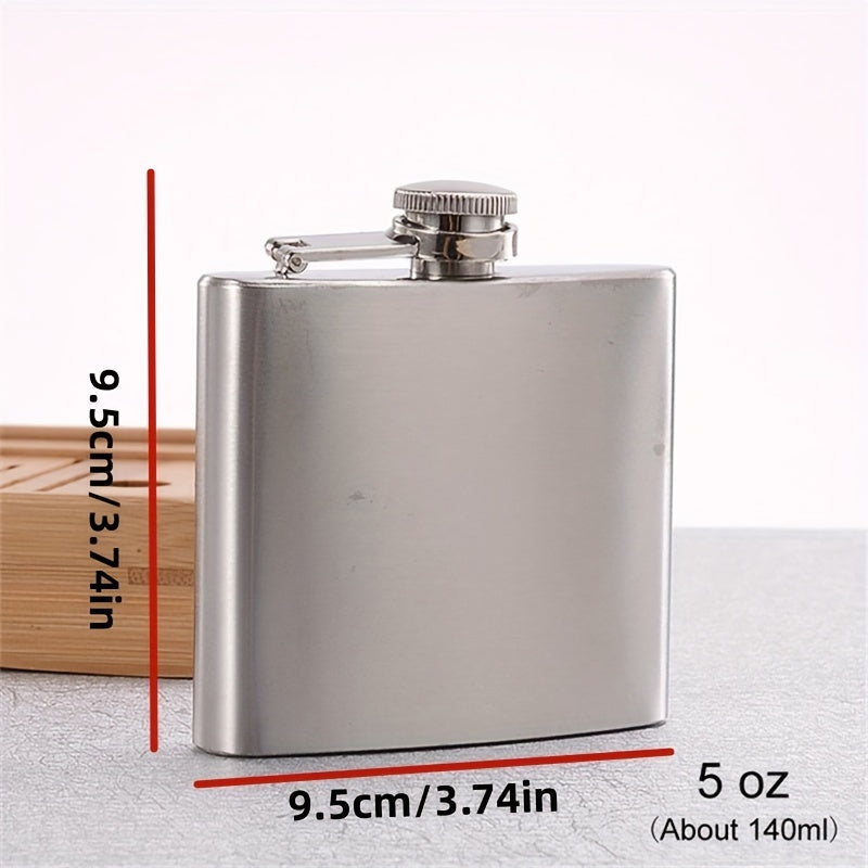 1pc Stainless Steel Hip Flask Alcohol Whiskey Liquor Pocket Flask