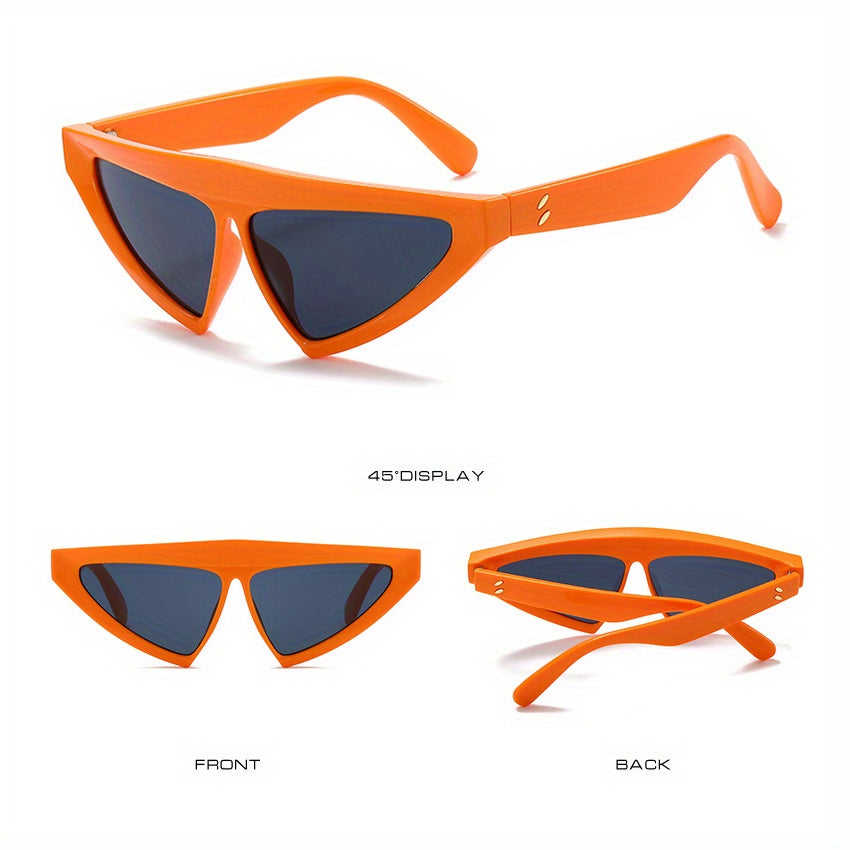 Y2K Triangle Cat Eye Sunglasses for Women Men Hiphop Decorative Shades Glasses