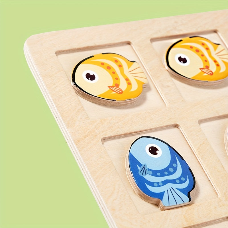 Wooden Fish Direction Game Arrow & Sorting Educational Toy for Kids