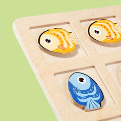 Wooden Fish Direction Game Arrow & Sorting Educational Toy for Kids
