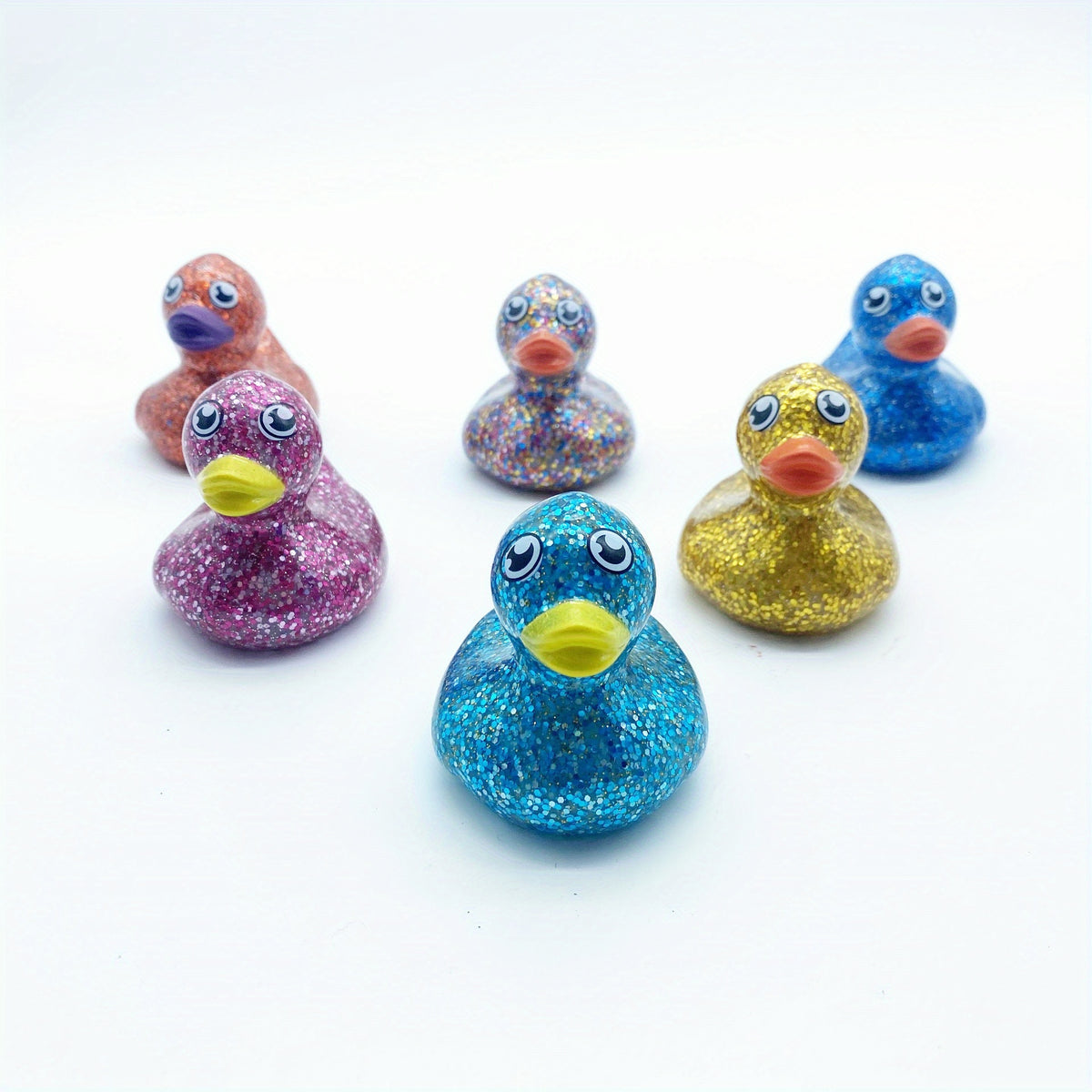 2pcs Rubber Ducks Baby Bath Toys Glitter Duck Children Summer Beach Swimming