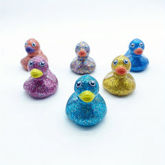 2pcs Rubber Ducks Baby Bath Toys Glitter Duck Children Summer Beach Swimming