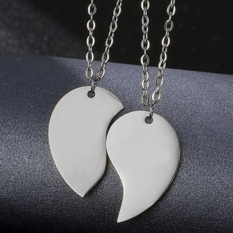 Personalized Engraved Name Couple Necklace Stainless Steel
