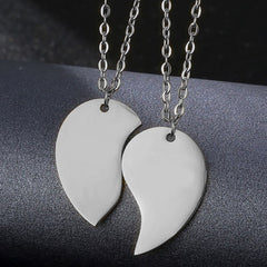 Personalized Engraved Name Couple Necklace Stainless Steel