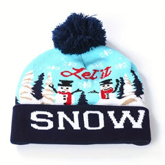 Christmas LED Knit Hat - Festive Holiday Light-up Beanie