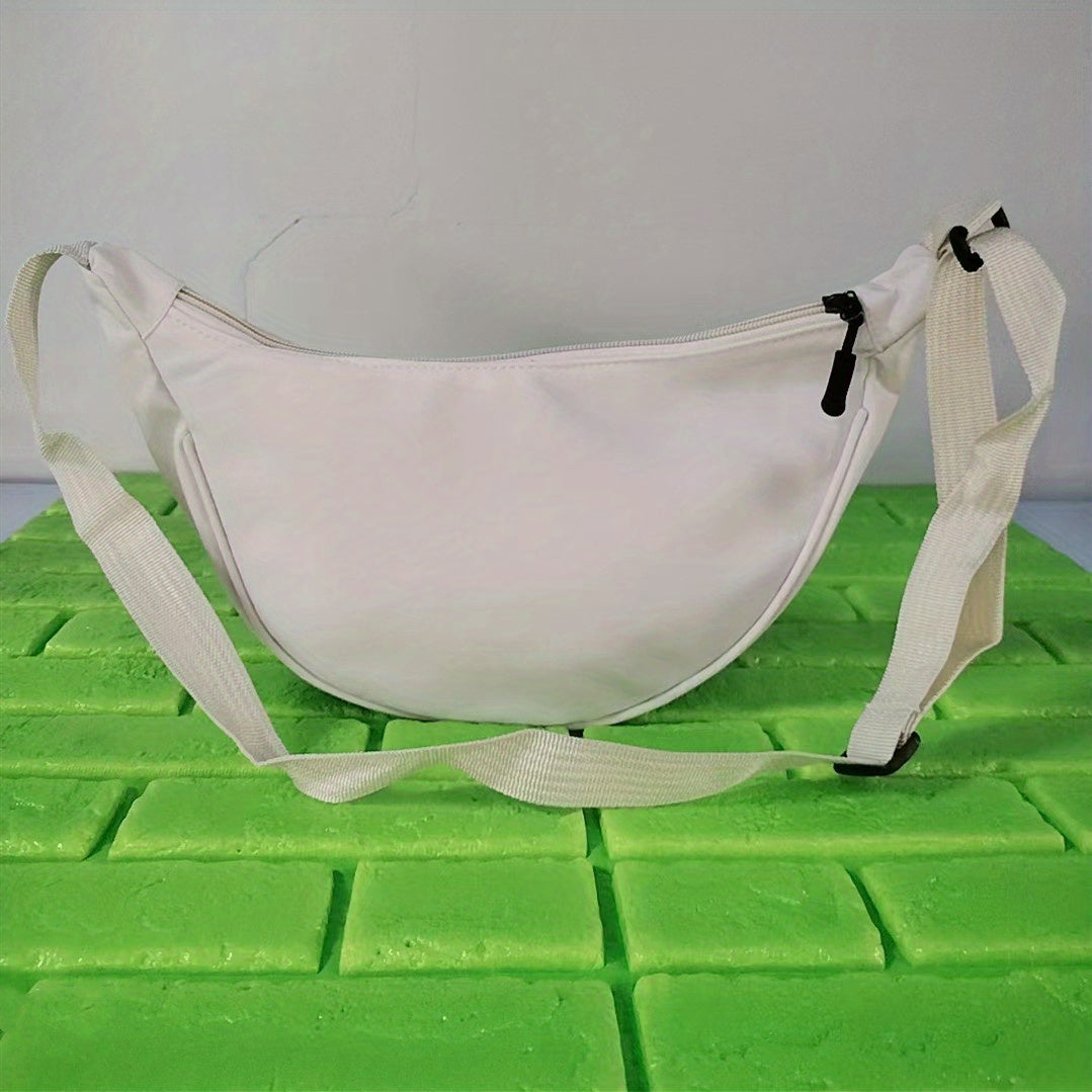 Half Moon Nylon Ladies Belt Bag Solid Crossbody Work Study