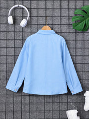 Boys Feel Great Embroidered Shirts Long Sleeve Button Down Tops