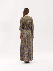  Tropical Print Boho Kaftan Maxi Dress