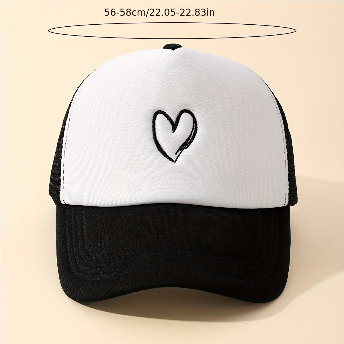 Heart Embroidery Mesh Baseball Cap