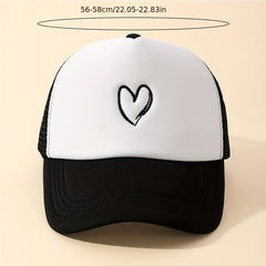 Heart Embroidery Mesh Baseball Cap