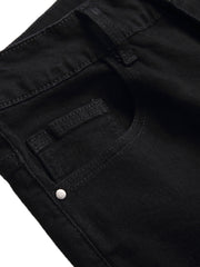 Men's Ripped Pencil Jeans Knee Rips Distressed Stretch Denim Pants
