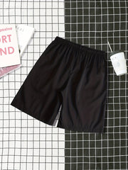 Smile Print Men's Summer Casual Shorts Elastic Waist Drawstring